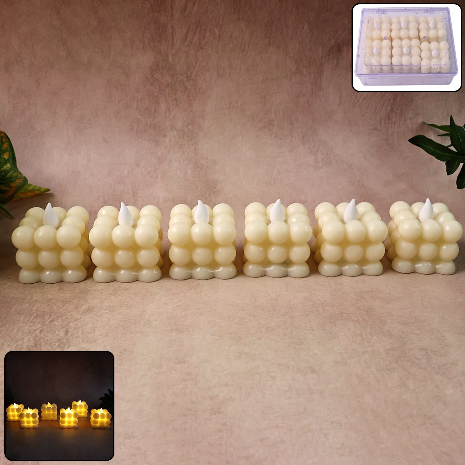LED Bubble Candles – Set of 6 Flameless Decorative Lights