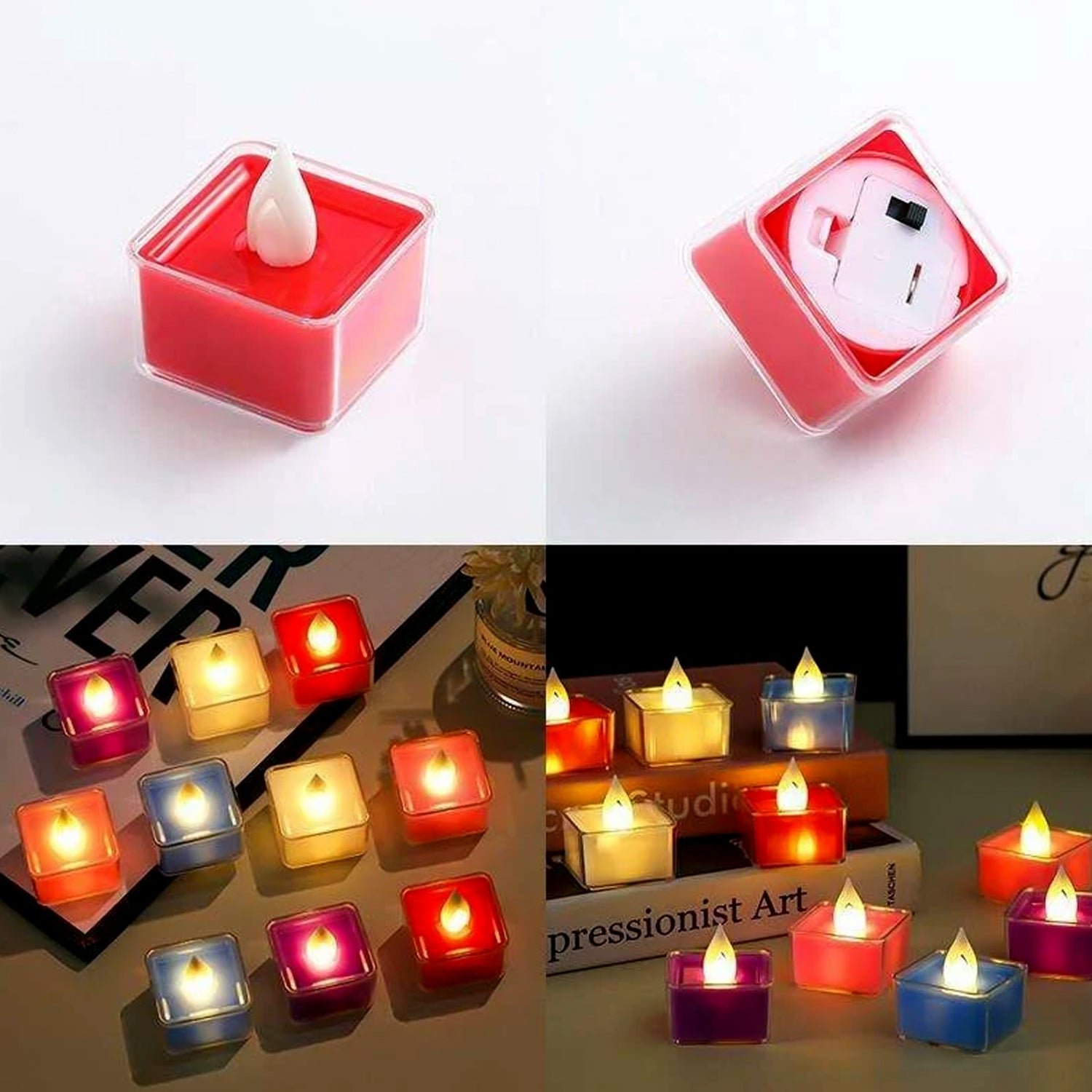 LED Tealight Candles – Set of 24 Multi-Color Flameless Lights