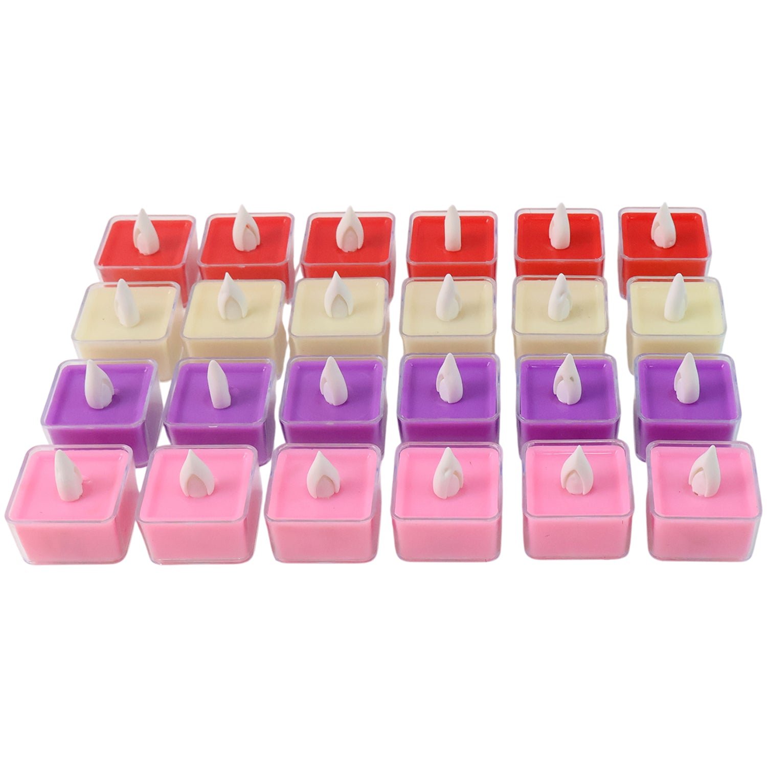 LED Tealight Candles – Set of 24 Multi-Color Flameless Lights