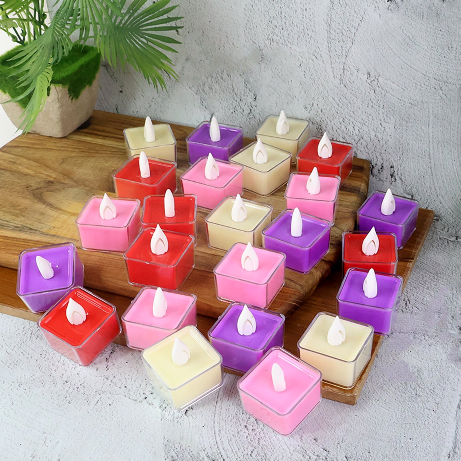 LED Tealight Candles – Set of 24 Multi-Color Flameless Lights