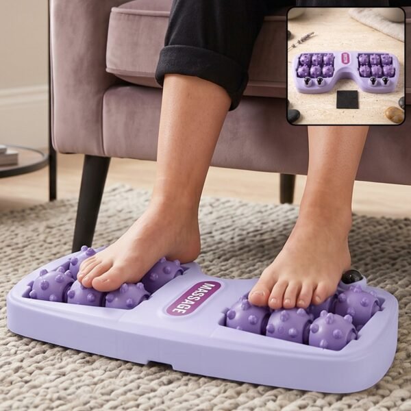 Leg-Massager-1.jpg Manual Plastic Roller Foot Massager with Acupressure Nodes for Both Feet (1 Pc)