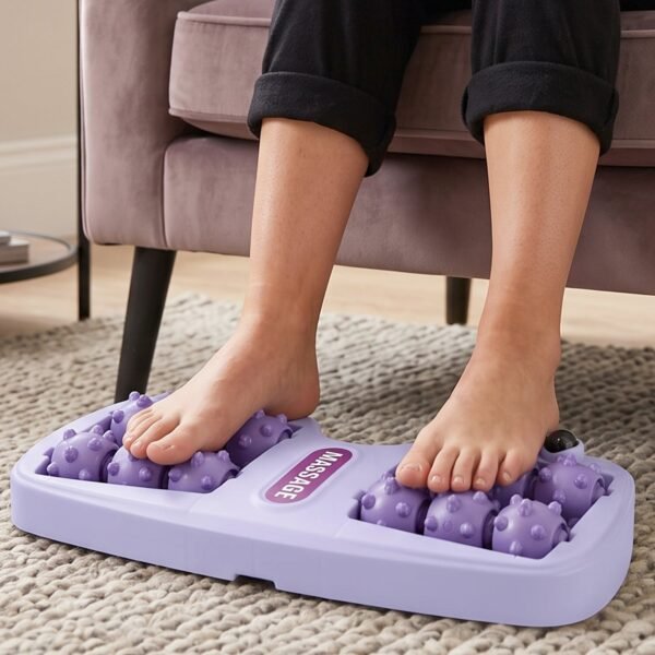 Leg-Massager-2.jpg Manual Plastic Roller Foot Massager with Acupressure Nodes for Both Feet (1 Pc)
