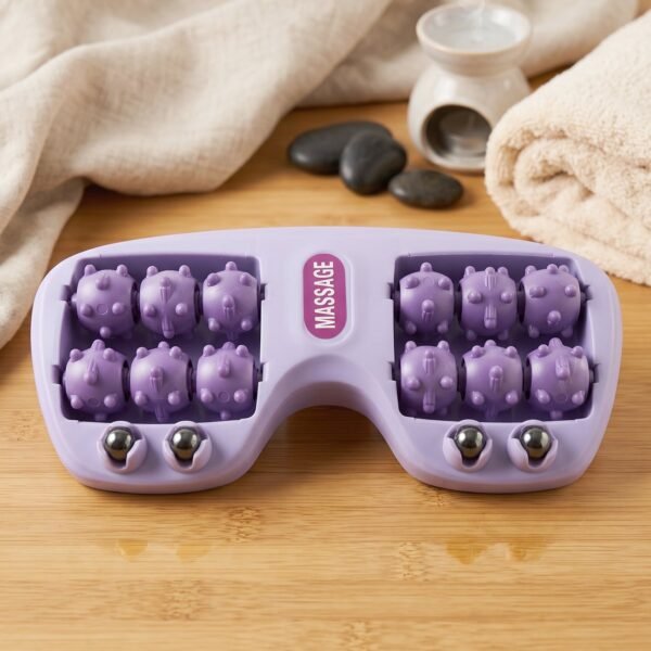 Leg-Massager-5.jpg Manual Plastic Roller Foot Massager with Acupressure Nodes for Both Feet (1 Pc)