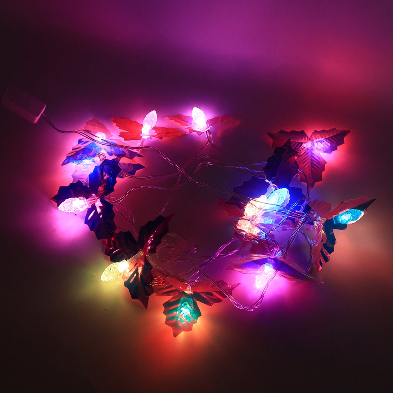 LED Leaf String Lights – 4 Meter Multicolor Decorative Lighting