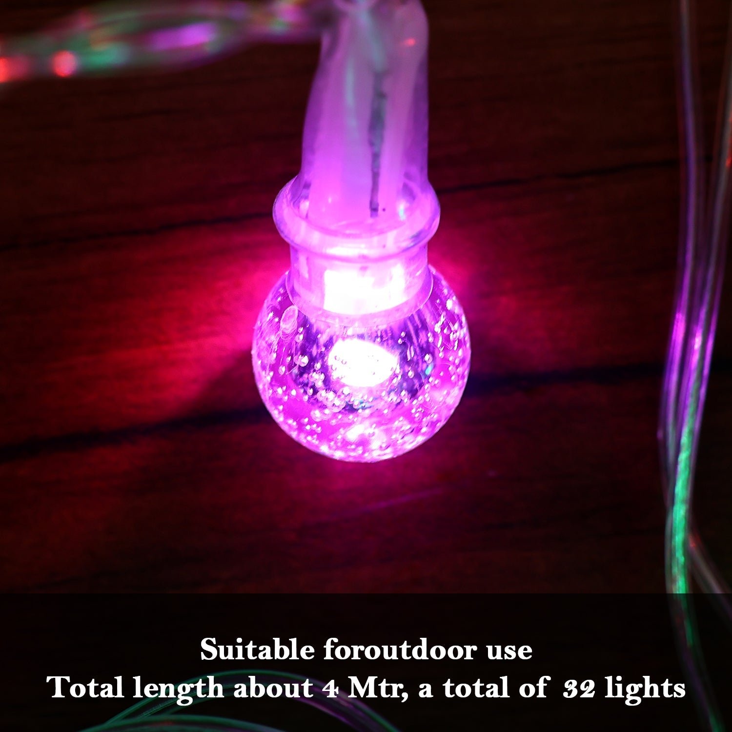 LED Decorative String Lights – 8 Meter Multicolor Bubble Balls