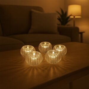 LED Flameless Tealight Candles – Crystal Design Warm Glow Set
