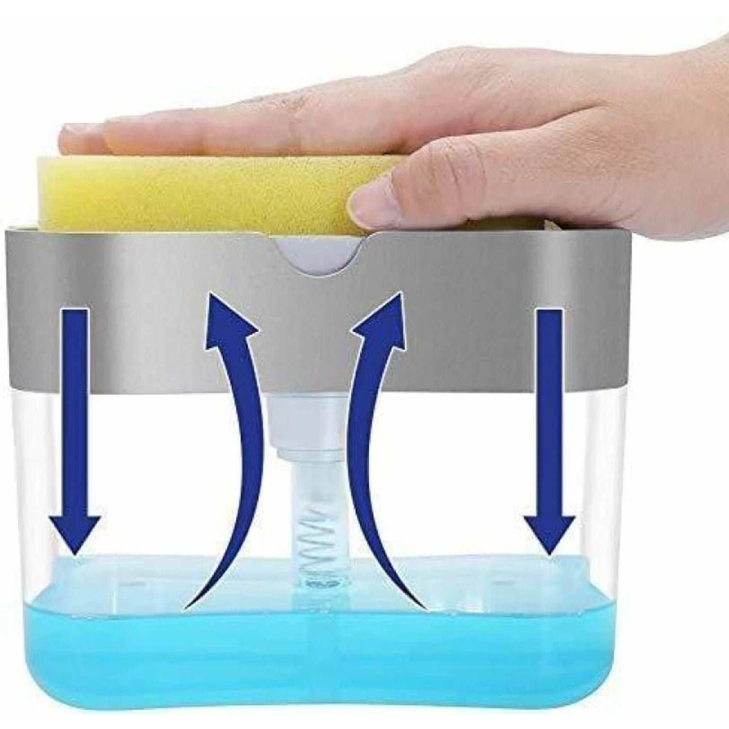 Kitchen Soap Dispenser with Sponge Holder – Organised Dishwashing | VelvetBubbles