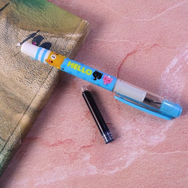 Liquid Ink Pen Set – Cute Cartoon Design with Refillable Cartridges
