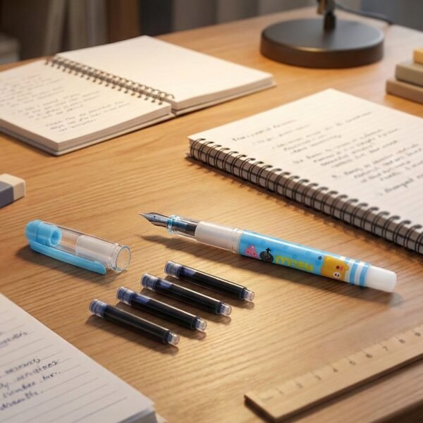 Liquid Ink Pen Set – Cute Cartoon Design with Refillable Cartridges