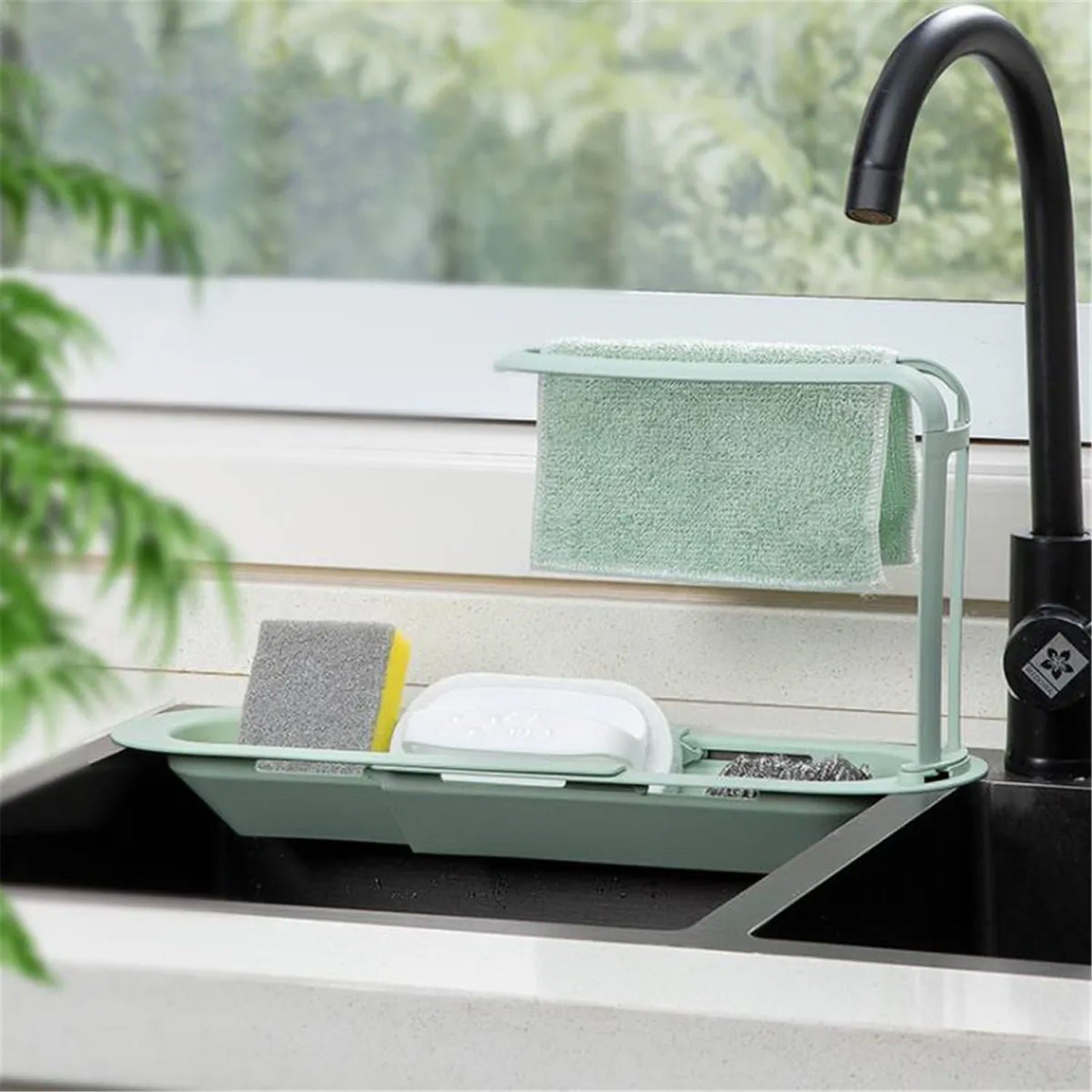 Telescopic Sink Storage Rack – Adjustable & Space-Saving