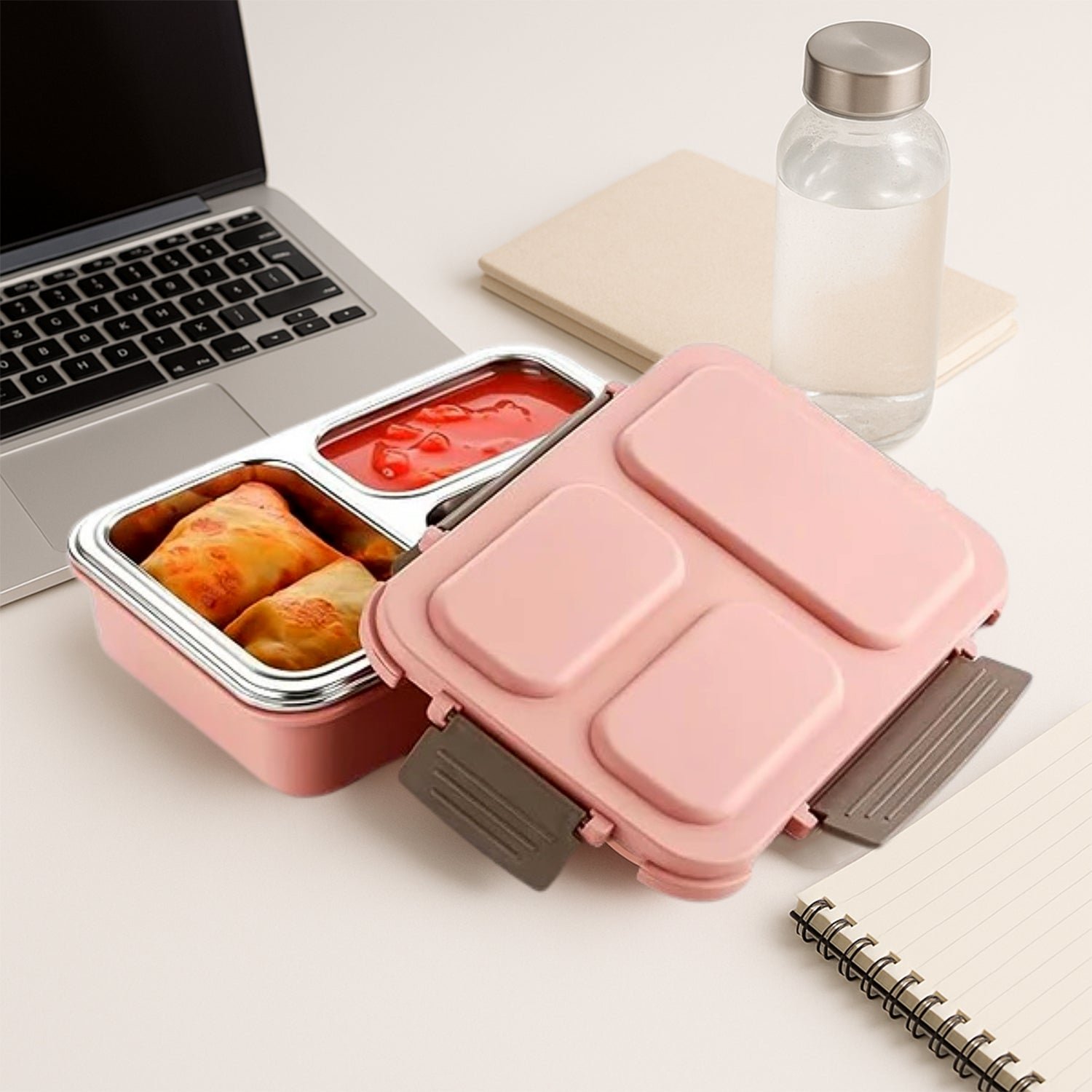 Stainless Steel Lunch Box – Premium 3-Partition Leakproof Tiffin