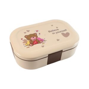 Kids Lunch Box – Cute Teddy Printed 500 ML with Stainless Steel Containers