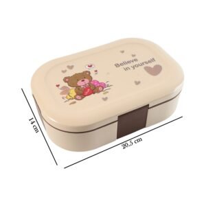 Kids Lunch Box – Cute Teddy Printed 500 ML with Stainless Steel Containers