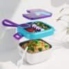 Kids Cartoon Lunch Box – Leak-Resistant Giraffe Print with Stainless Steel Tray