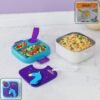 Kids Cartoon Lunch Box – Leak-Resistant Giraffe Print with Stainless Steel Tray