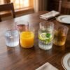 Glass Drinking Set – Durable 6-piece 300ml Ribbed Tumblers