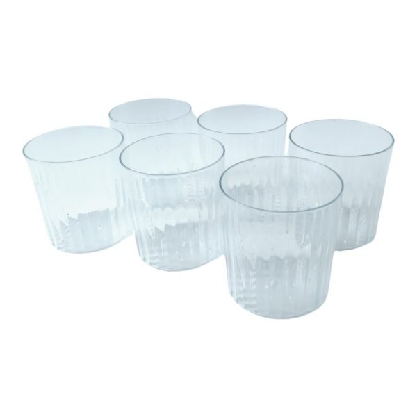 Glass Drinking Set – Durable 6-piece 300ml Ribbed Tumblers