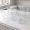 Glass Drinking Set – Durable 6-piece 300ml Ribbed Tumblers