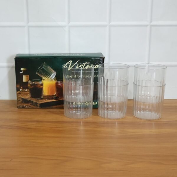 Glass Drinking Set – Durable 6-piece 300ml Ribbed Tumblers