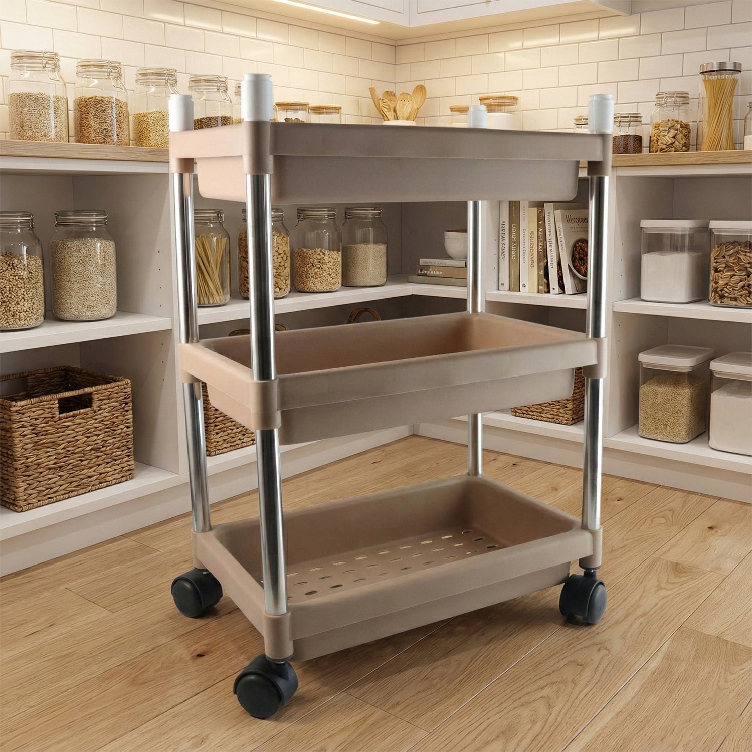 3-Layer Storage Trolley – Portable, Rolling & Durable Organizer