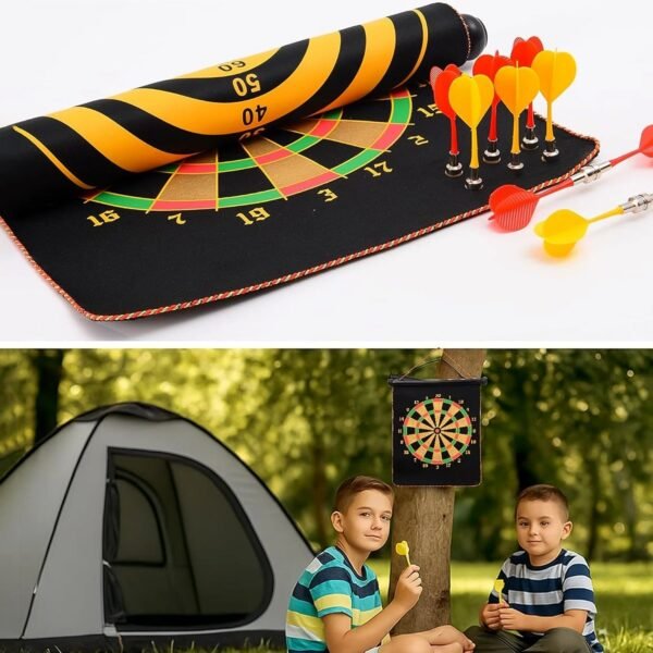 Magnetic Roll-Up Dartboard – Safe, Portable 12-Inch Set