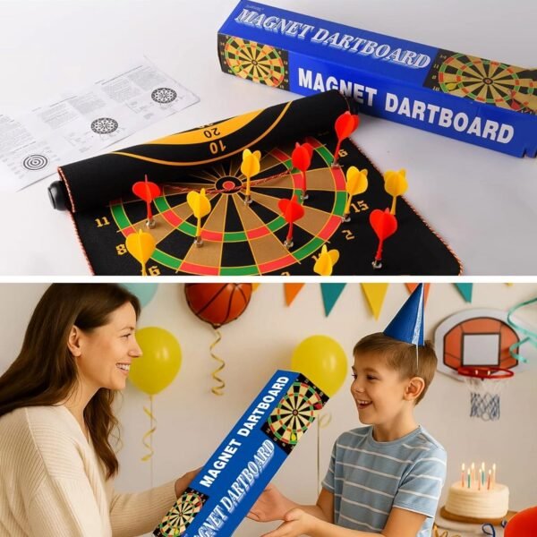 Magnetic Roll-Up Dartboard – Safe, Portable 12-Inch Set