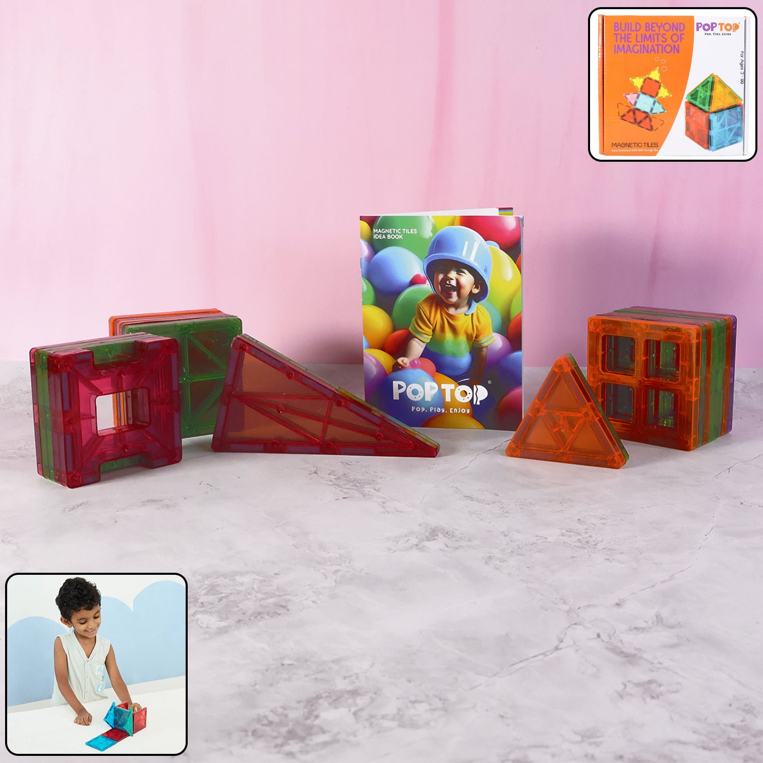 Magnetic Building Tiles – 32-Piece STEM Learning Toy Set