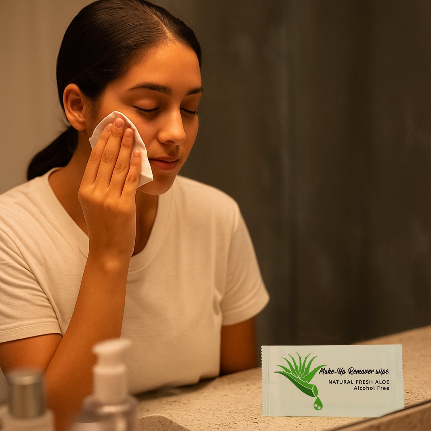 Makeup Remover Wipes – Alcohol-Free Aloe Cleansing Towelettes Pack