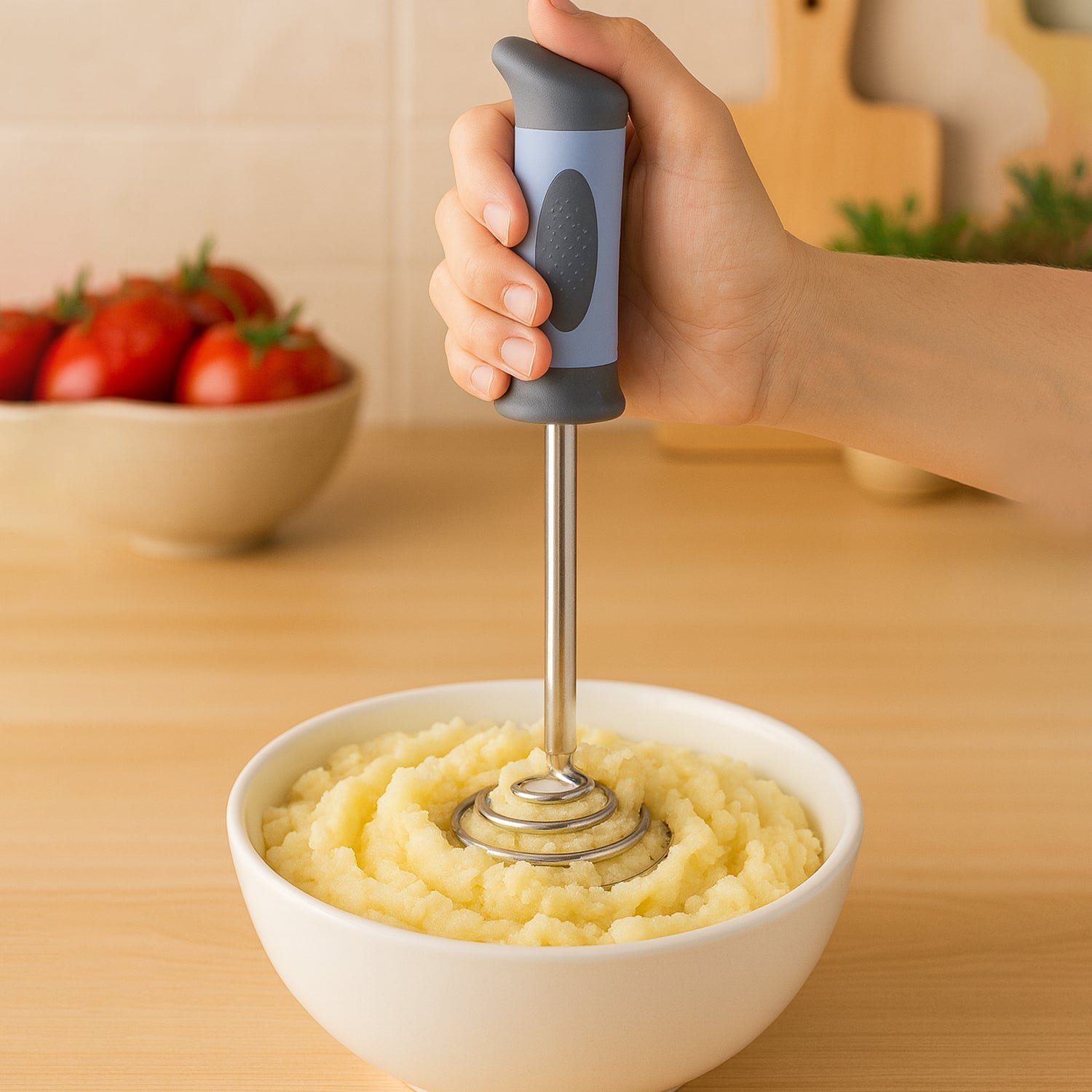 Stainless Steel Potato Masher – Heavy Duty with Comfortable Grip