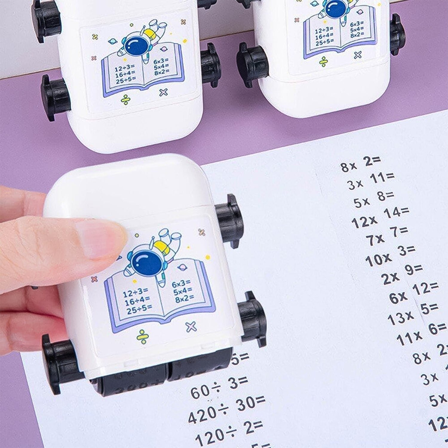 Math Problem Rolling Stamp – Fun Astronaut Educational Toy