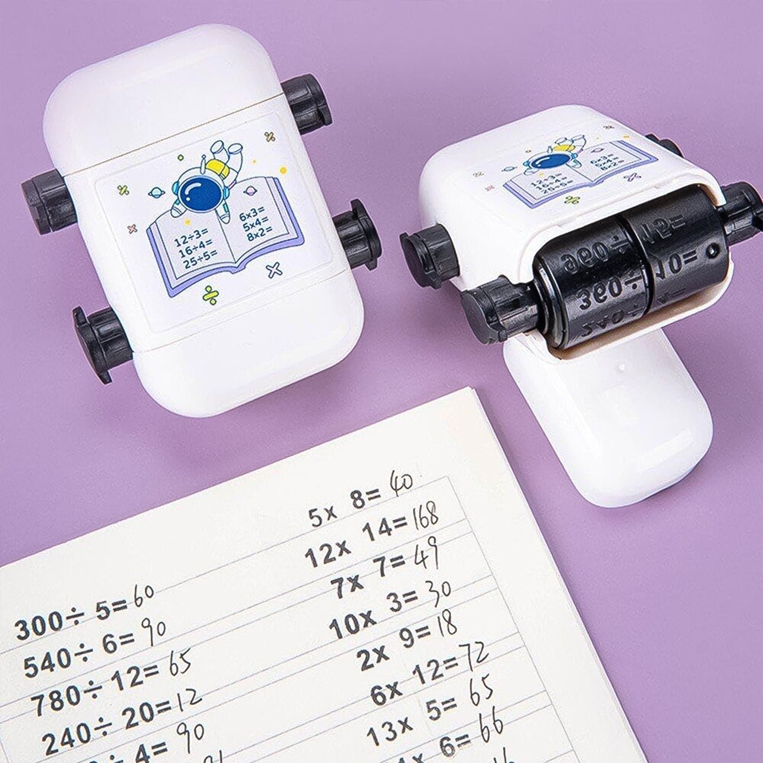 Math Problem Rolling Stamp – Fun Astronaut Educational Toy