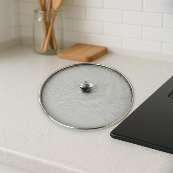 Stainless Steel Food Net Cover – 8 Inch Fine Mesh Splatter Guard