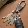 Metal Key Holder – Durable Dual Ring with Rotating Swivel