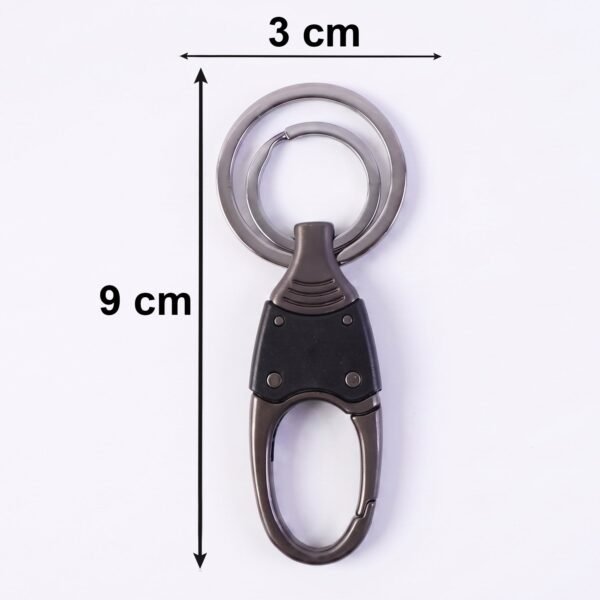 Metal Key Holder – Durable Dual Ring with Rotating Swivel