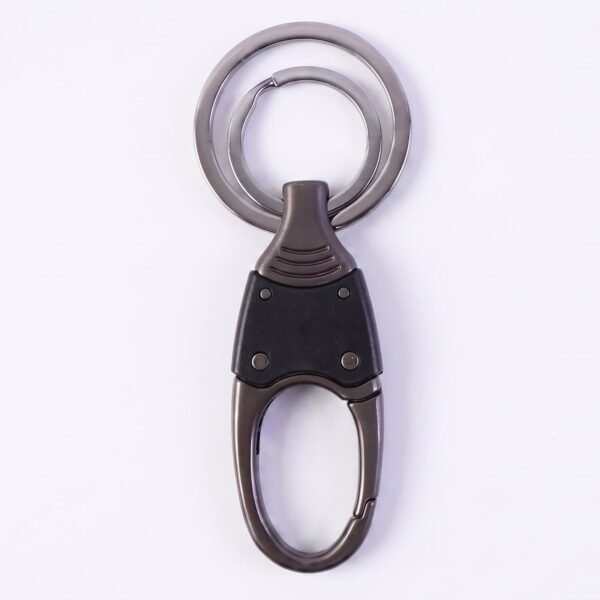 Metal Key Holder – Durable Dual Ring with Rotating Swivel