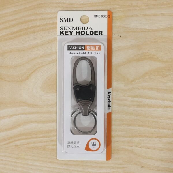 Metal Key Holder – Durable Dual Ring with Rotating Swivel
