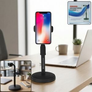 Adjustable 360° Rotating Phone Holder – Stable, Universal Fit for Desk