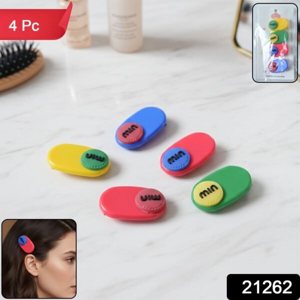 Decorative Hair Clip Set – 4-Piece Text Accent Styling