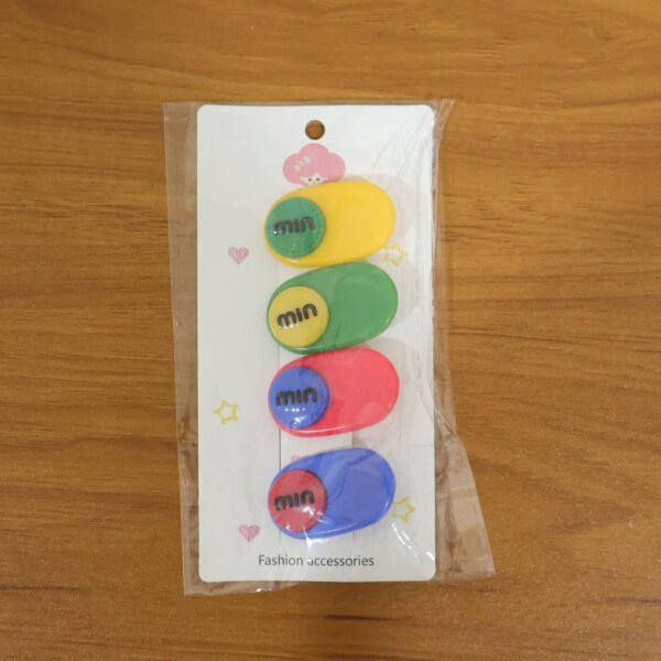 Decorative Hair Clip Set – 4-Piece Text Accent Styling