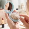 2 in 1 Folding Hair Brush with Mirror Compact Pop Up for Travel (1 Pc)