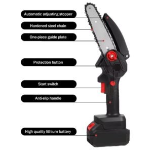 Mini Electric Chainsaw – Cordless Rechargeable Handheld Cutter