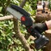 Mini Electric Cordless Chainsaw with 48V Battery for Wood Cutting (1 Set)