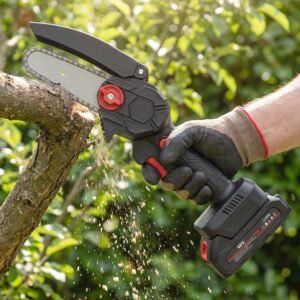 Mini Electric Cordless Chainsaw with 48V Battery for Wood Cutting (1 Set)