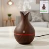 Mini Wooden Humidifier – Ultrasonic Mist Diffuser with LED | Indo Glow