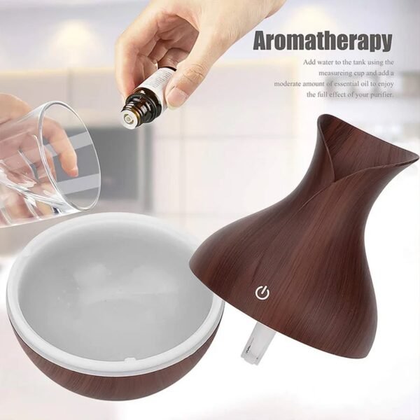 Mini Wooden Humidifier – Ultrasonic Mist Diffuser with LED | Indo Glow