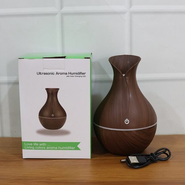 Mini Wooden Humidifier – Ultrasonic Mist Diffuser with LED | Indo Glow