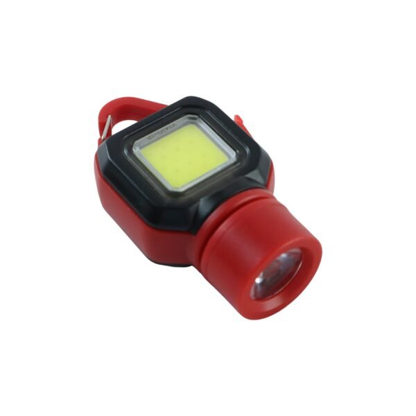 Travel LED Flashlight Keychain with Carabiner Clip 5 Mode COB Torch (1 Pc)