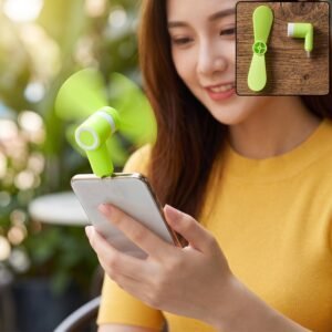 Mini USB Fan Portable Mobile Phone Plug In Cooling Fan Soft Blades (1 Pc)