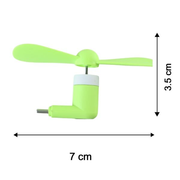 MiniUSBFan-size.jpg Mini USB Fan Portable Mobile Phone Plug In Cooling Fan Soft Blades (1 Pc)