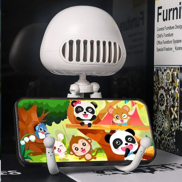 Handheld Mini Fan with LED Star Projector & Flexible Tripod Stand